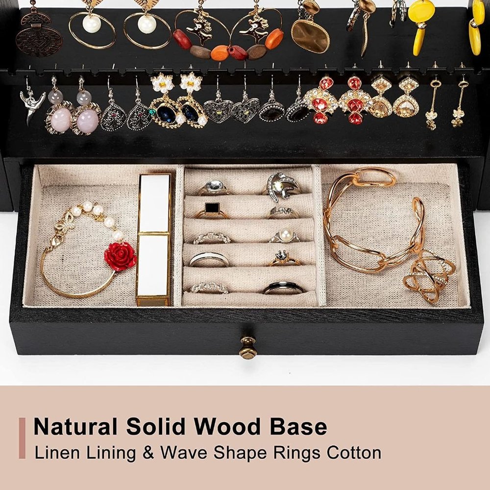 New Earring Organizer, 5 Layer Earring Holder Organizer with Metal Neckl… - Picture 6 of 8